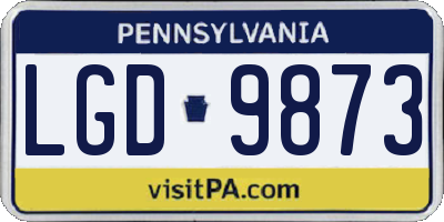 PA license plate LGD9873