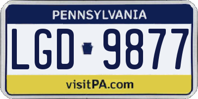PA license plate LGD9877