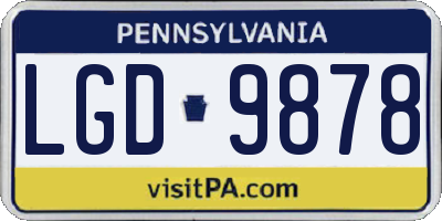 PA license plate LGD9878