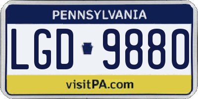 PA license plate LGD9880