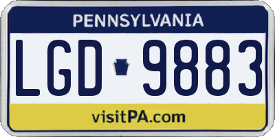 PA license plate LGD9883
