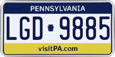 PA license plate LGD9885