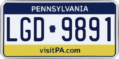 PA license plate LGD9891
