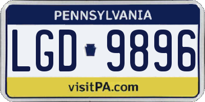 PA license plate LGD9896