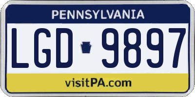 PA license plate LGD9897