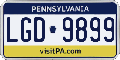 PA license plate LGD9899