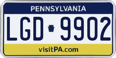 PA license plate LGD9902