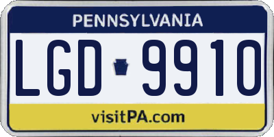PA license plate LGD9910