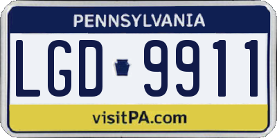 PA license plate LGD9911