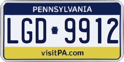PA license plate LGD9912