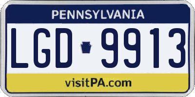 PA license plate LGD9913