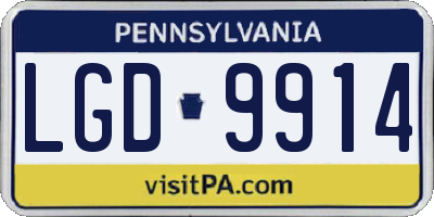 PA license plate LGD9914