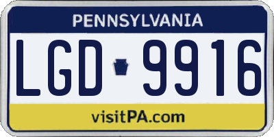 PA license plate LGD9916