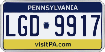 PA license plate LGD9917