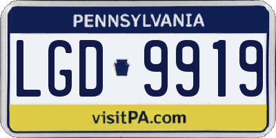 PA license plate LGD9919