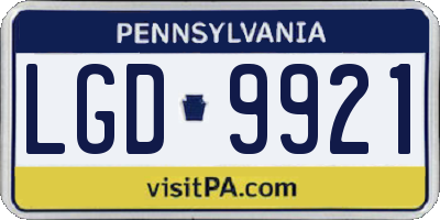 PA license plate LGD9921
