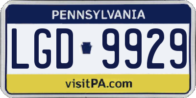 PA license plate LGD9929