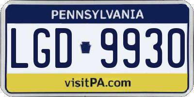 PA license plate LGD9930