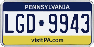 PA license plate LGD9943