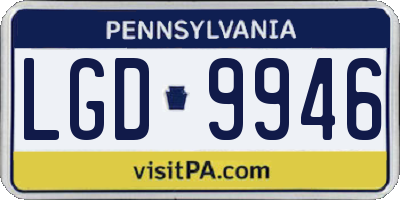 PA license plate LGD9946