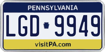 PA license plate LGD9949