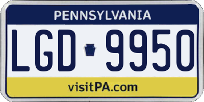 PA license plate LGD9950