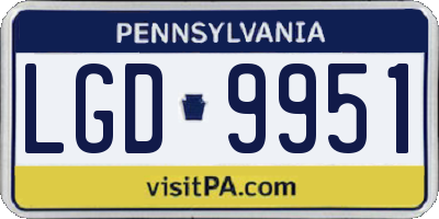 PA license plate LGD9951