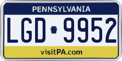 PA license plate LGD9952