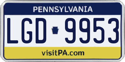 PA license plate LGD9953