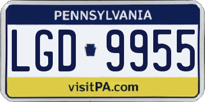 PA license plate LGD9955