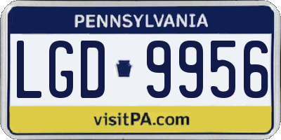 PA license plate LGD9956
