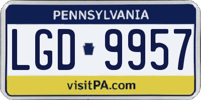 PA license plate LGD9957