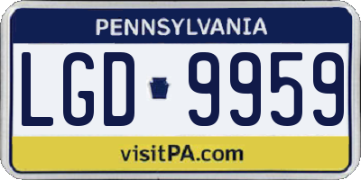 PA license plate LGD9959