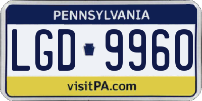 PA license plate LGD9960