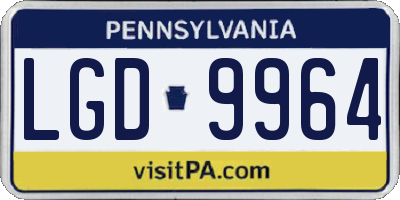 PA license plate LGD9964