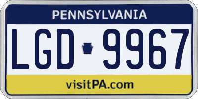 PA license plate LGD9967