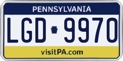 PA license plate LGD9970