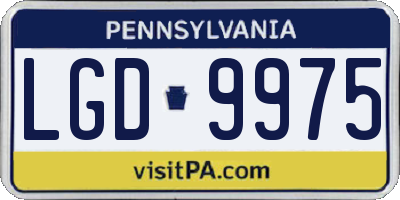 PA license plate LGD9975