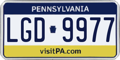 PA license plate LGD9977