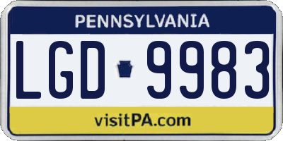 PA license plate LGD9983