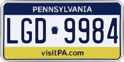 PA license plate LGD9984