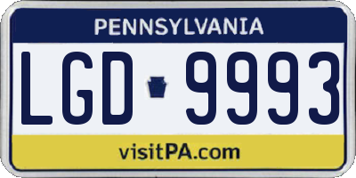 PA license plate LGD9993