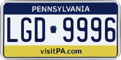 PA license plate LGD9996