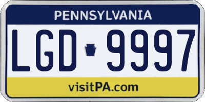 PA license plate LGD9997