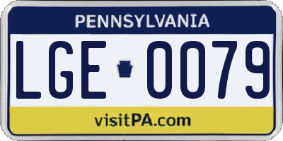 PA license plate LGE0079