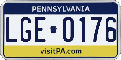 PA license plate LGE0176