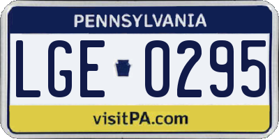 PA license plate LGE0295