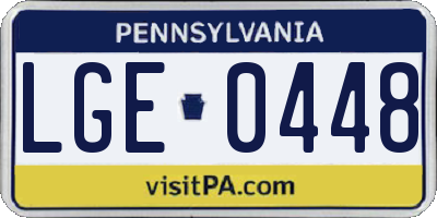 PA license plate LGE0448