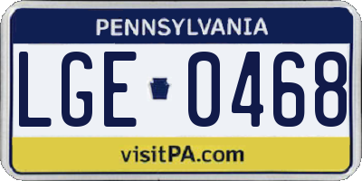 PA license plate LGE0468