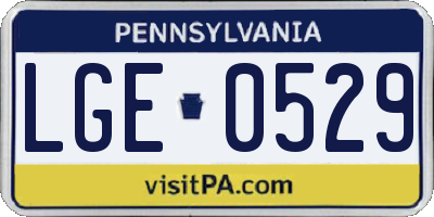 PA license plate LGE0529